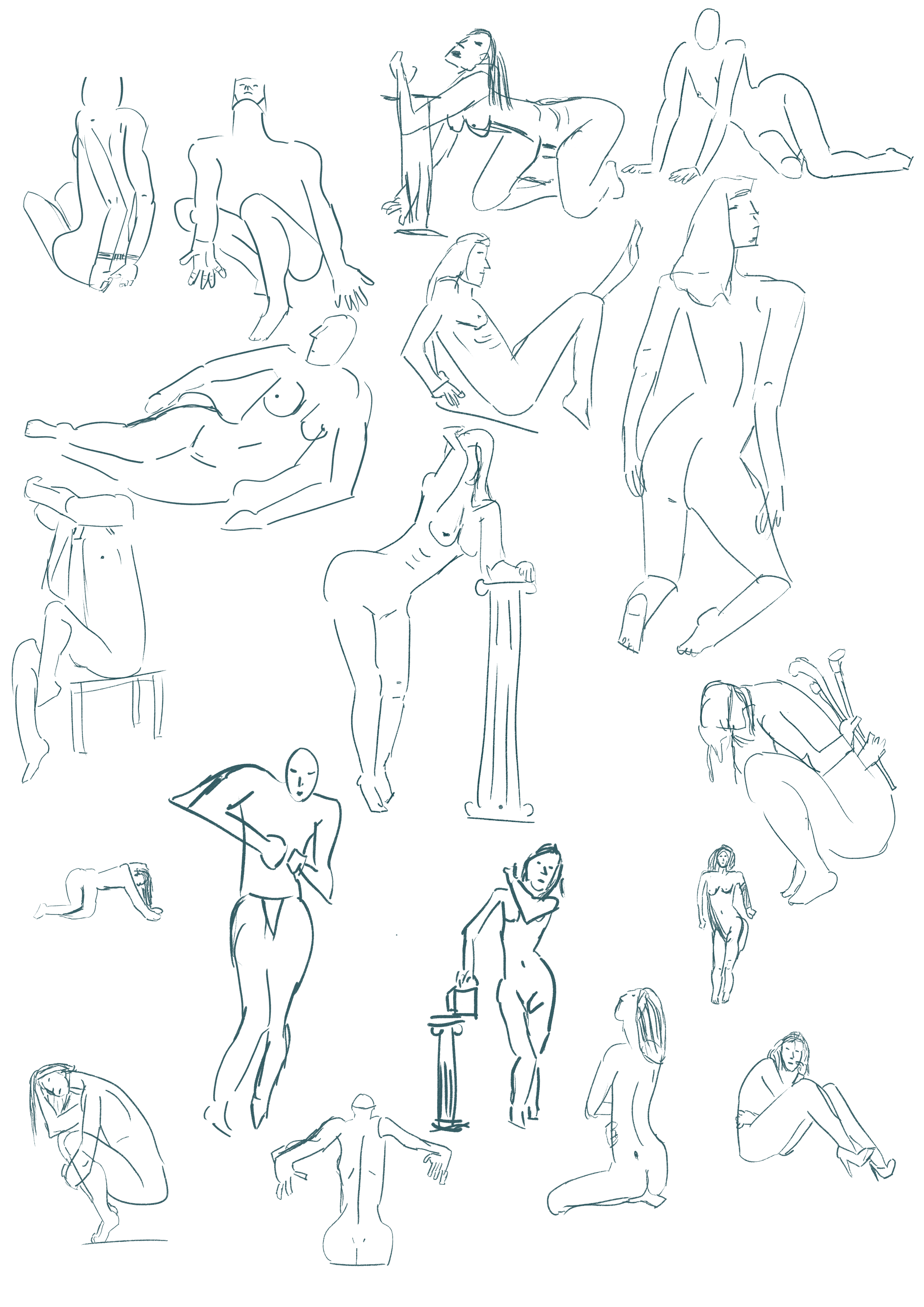 A picture of my gesture drawing session.
